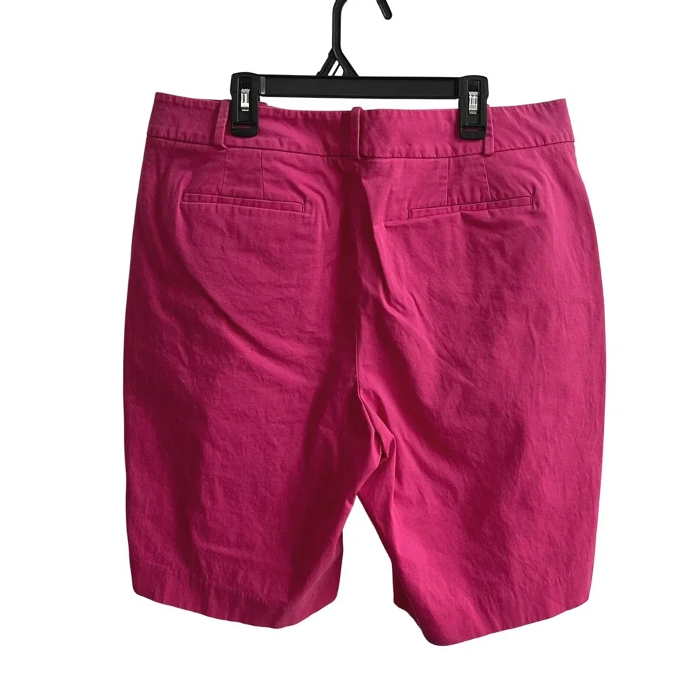 Talbots Chino Shorts Womens 12 Pink Barbiecore Preppy Bermuda Cotton Stretch 10